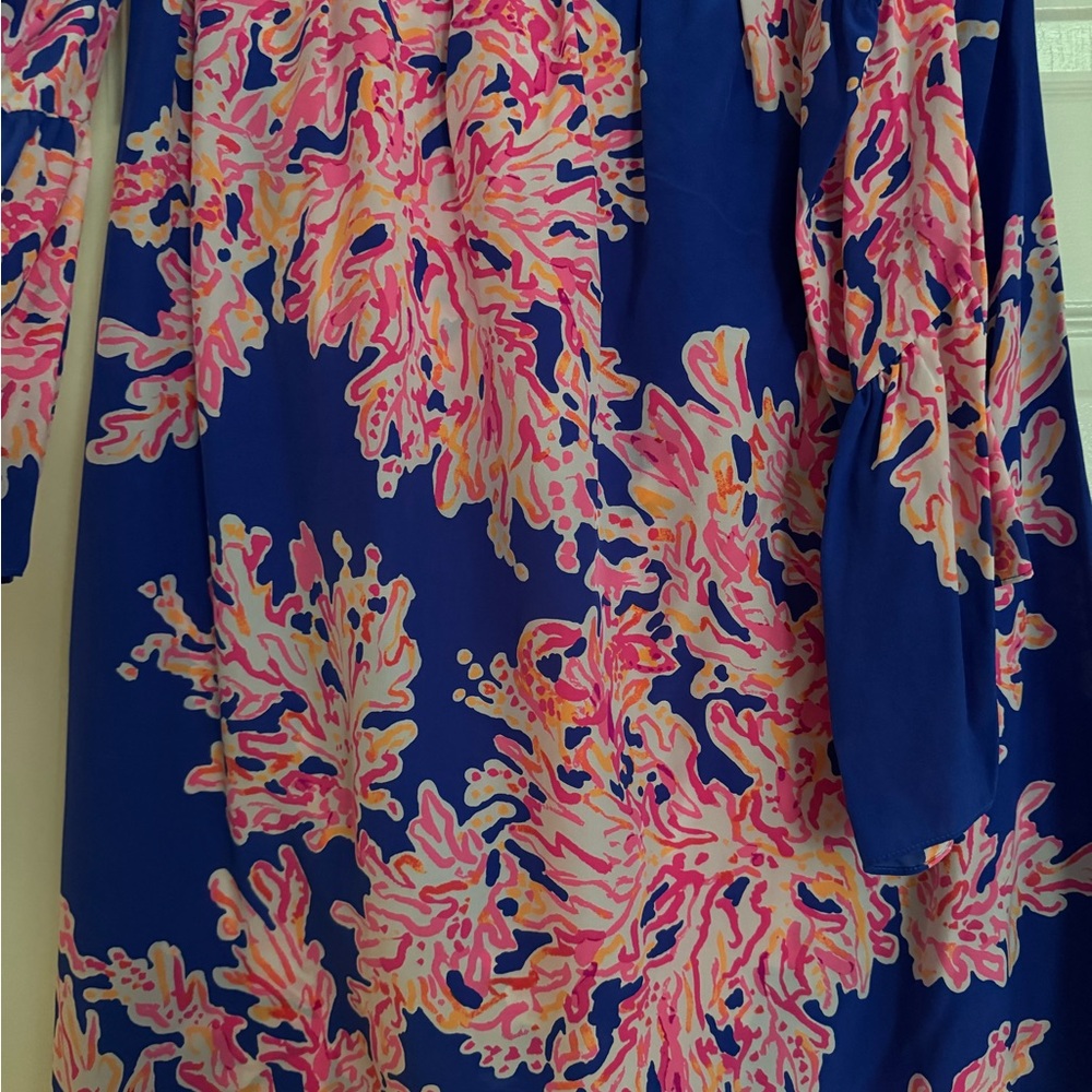Vibrant Blue and Pink Floral Dress